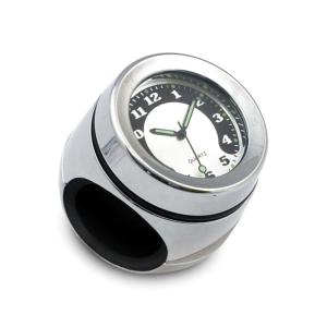 Montre Guidon Moto Étanche Argent - Horloge Universelle Aluminium Pour Guidon, Accessoire Moto