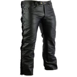 Pantalon En Cuir Pour Homme - Style Moto Vintage, Imperméable, Respirant - Taille Grande, Coupe Adjustée - Pour Motard, Travail Ou Look Décontracté