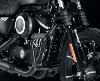 PARE-CARTERS Moustache Tube de protection avec repose pieds,  Noir ou Chrome pour Harley SPORTSTER 