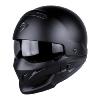 Casque modulable SCORPION EXO-COMBAT EVO SOLID  NOIR MAT  - HOMOLOGUE CE / Mâchoire amovible pour faire un Jet 