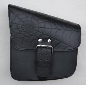 Sacoche trousse latérale en Cuir - Modèle Avec Toile d'Araignée couleur Noir 