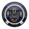 Phare à leds couleur Noir 182 mm (7,16")  pour Harley SOFTAIL Deluxe Fat Boy Slim Sport Glide Homologué CE 