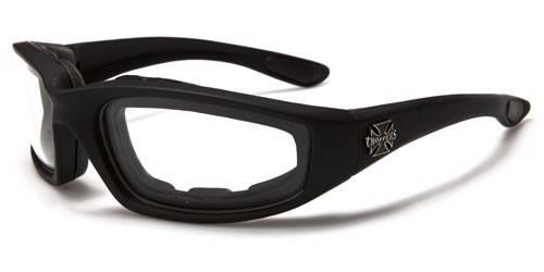 Paire de Lunette Croix de Malte Choppers Transparente pour Bikers