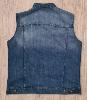 Gilet en jean sans manches denim couleur bleu col mao 