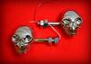Paire de Clignotants Tête de Mort Chrome & Diodes