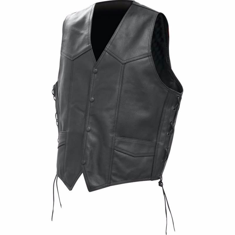 Gilet jacket en cuir Simple Grande taille dispo M à 3XL  biker country lacet 