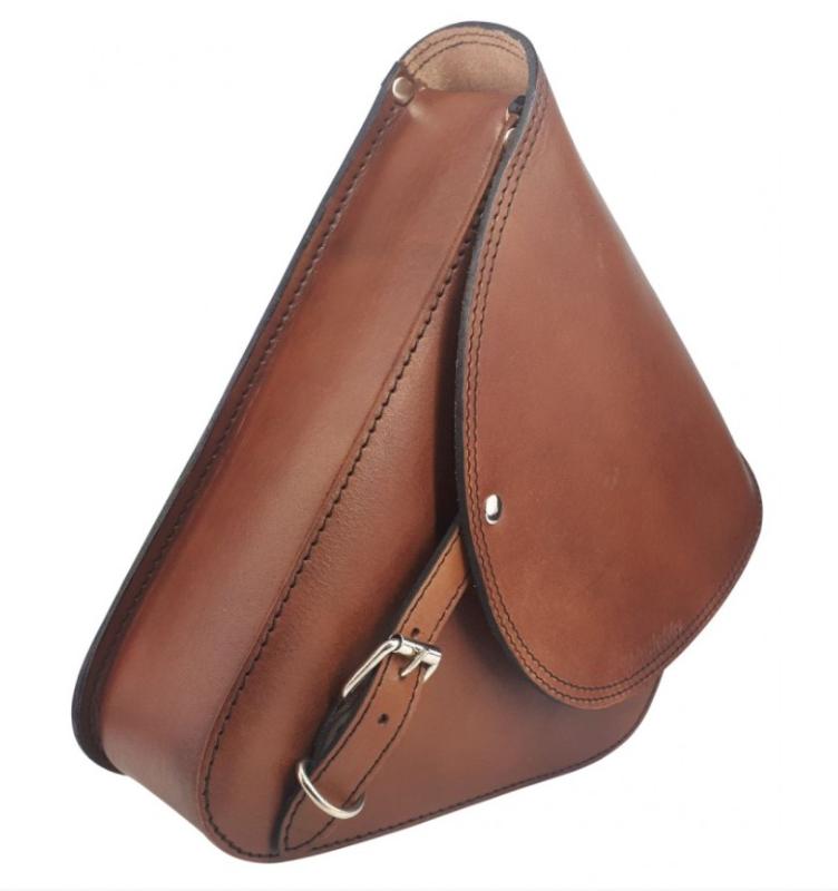 Made In France - Sacoche lat?�rale en Cuir v?�ritable Couleur Marron pour moto Custom Harley