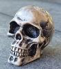 Ornement / Figurine Moto Highway Hawk "Skull" 5,5 cm de haut aspect argent vieilli 