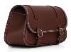 Made In Italie : Sacoche / Sac / Malle  en Cuir véritable couleur Marron Foncé pour moto custom ou trike