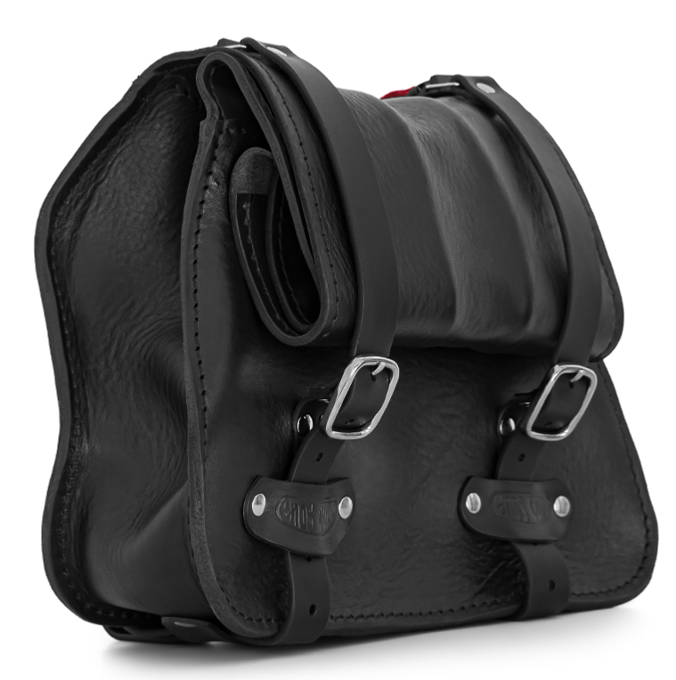 Sacoche De Selle Pour Moto En Cuir Véritable - Paire (gauche/droite) Avec Bretelles - Fait Main - Neuf