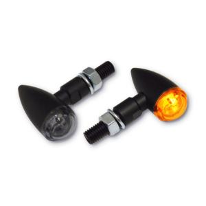 MCS - Paire de clignotants Noir à led homologués CE Bullet 