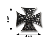 Autocollant Emblème Highway Hawk "'Maltese Grave" en chrome 4x4 cm pour emblème à coller