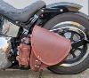 Sacoche latérale en Cuir véritable  couleur Marron + porte bouteille amovible  pour harley SOFTAIL ou autres custom 