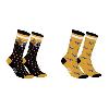 Von Dutch - Lot de 2 paires de chaussettes socs taille 39-42 ou 43-46  Noir et Jaune