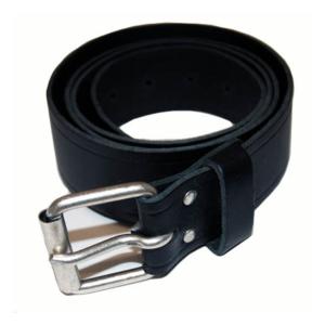 Ceinture en Cuir couleur Noir boucle Chrome , Longueur 85cm , 105cm ou 125cm