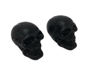 (X2pcs) Paire de bouchons de valve  Highway Hawk " Tete de Mort Skull" noir 2 pièces