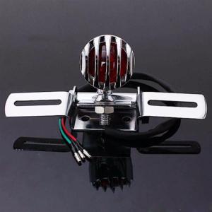 Support de plaque d'immatriculation + feu stop Chrome Bullet Style avec Grille  pour moto 