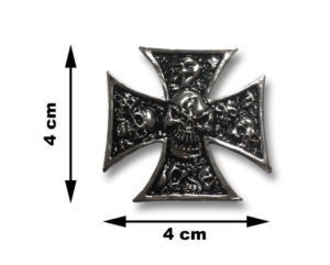 Autocollant Emblème Highway Hawk "'Maltese Grave" en chrome 4x4 cm pour emblème à coller