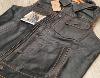 13 1/2  : Gilet Jacket en cuir de buffle Blood Moon Noir reflet brun  pour Bikers