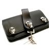 AMIGAZ : Porte feuille en Cuir avec Chaine Motif Tete de Mort SKULL (15cmx9cm)