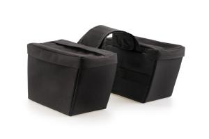 Paire de sacoches cavalières en nylon étanche 2 X 4 litres couleur Noire pour moto custom 