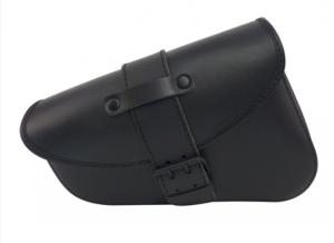 Made In France - Sacoche latérale en Cuir véritable Noire Big Closing  pour HD Sportster (iron forty nighster XL)