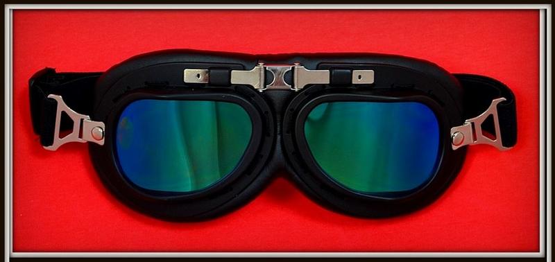 Lunettes Moto Vintage UV - Style Rétro Aviateur | Verres Miroir Et Bande Élastique