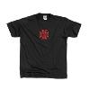 West Coast Choppers  : T-shirt WCC couleur Noir Croix de Malte Rouge 
