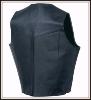 RM : Gilet Jacket en Cuir de Vachette Simple Modèle SANS lacets couleur Noir col V 