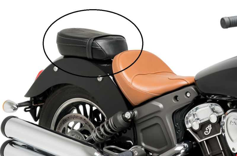 Siège de coussin passager arrière avec ventouse pour moto Bobber