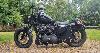 LONGRIDE - Sacoche latérale en cuir Noir pour Harley Sportster (ou rigide coté droit) rabat anti-pluie