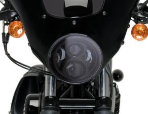 Phare à leds couleur Noir 17,78 cm de diamètre / 7 pouces pour Harley SOFTAIL Deluxe Fat Boy Slim Sport Glide  
