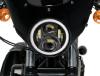 Phare à leds couleur Noir 17,78 cm de diamètre / 7 pouces  pour Harley SOFTAIL Deluxe Fat Boy Slim Sport Glide