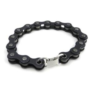 Bracelet / Gourmette Noir en forme de Chaine  environ 20cm de long (biker punk rock)
