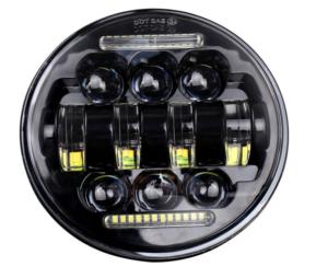 Phare à leds couleur Noir 14,6 cm / 5,75  pour moto Harley SOFTAIL , DYNA, SPORTSER ou INDIAN ( et autres custom ou bobber)