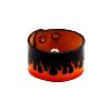 Bracelet en Cuir Noir avec Flammes Pour Bikers / Gotique 