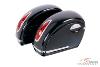 PAIRES DE SACOCHES LATERALES RIGIDES MODÈLE VOYAGER UNIVERSELLES POUR MOTO CUSTOM (inclus feux stop et freins CE)