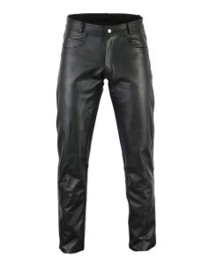 Pantalon en Cuir véritable couleur Noir Simple Modèle (SANS lacets)  Sur mesure possible 