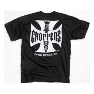 West Coast Choppers WCC - T-shirt couleur Noir avec Croix de Malte Blanche