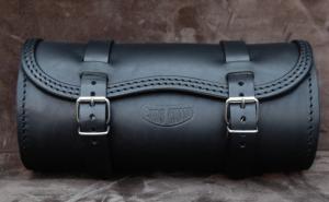 Sacoche De Fourche Moto DStyles En Cuir Noir - Trousse à Outils - Neuf Sous Emballage