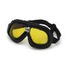 BANDIT : Lunette Style aviateur Vintage , imitation cuir Couleur JAUNE  - Pour moto / casque bol