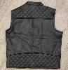 Gilet jacket en Cuir de Vachette véritable - Col Rond Mao coutures Damier