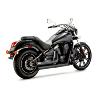 V&H - Pot échappement TWIN SLASH STAGGERED Vance & Hine NOIR pour KAWASAKI VN900