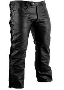 SUR MESURE - Pantalon en Cuir Homme ou Femme Avec ou Sans lacets , Noir ou en couleur