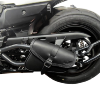 Made In Italie : Sacoche latérale de cadre en Cuir véritable couleur Noir  Pour SPORTSTER S ou autres moto custom
