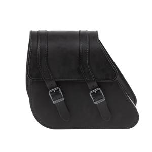 Ledrie : Sacoche latérale de cadre en cuir véritable couleur noir pour coté gauche , 18 litres 