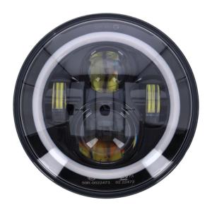 Phare à leds couleur Noir 182 mm (7,16")  pour Harley SOFTAIL Deluxe Fat Boy Slim Sport Glide Homologué CE 