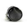 Longride: sacoche de fourche en cuir véritable couleur noir avec rivets