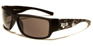 LOCS - Lunette de soleil avec branches motif Tête de Mort SKULL Red eyes pour Bikers !