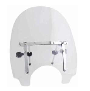 PARE-BRISE universel pour moto custom ou trike  ( fixation sur  guidon de 22/26mm) Hauteur 48X 55cm
